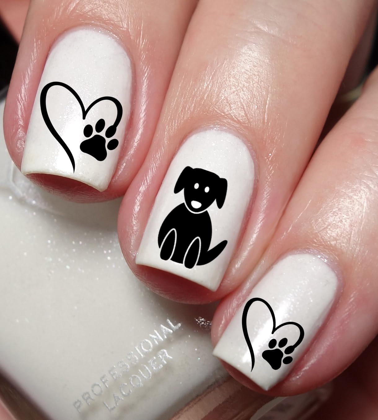 Dog Paw Heart Nail Art Decals - Cute Pet Lover Nail Stickers for Dogs & Cats - Perfect for DIY Nail Designs, Animal Lover Gifts & Paw-Themed Manicures