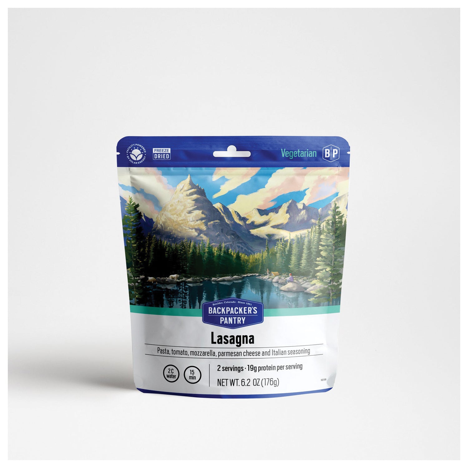 Backpackers Pantry Vegetarian Performance Lasagna - 2-Person Freeze-Dried Meal for Hiking & Camping | Lightweight Backpacking Food for Outdoor Adventures