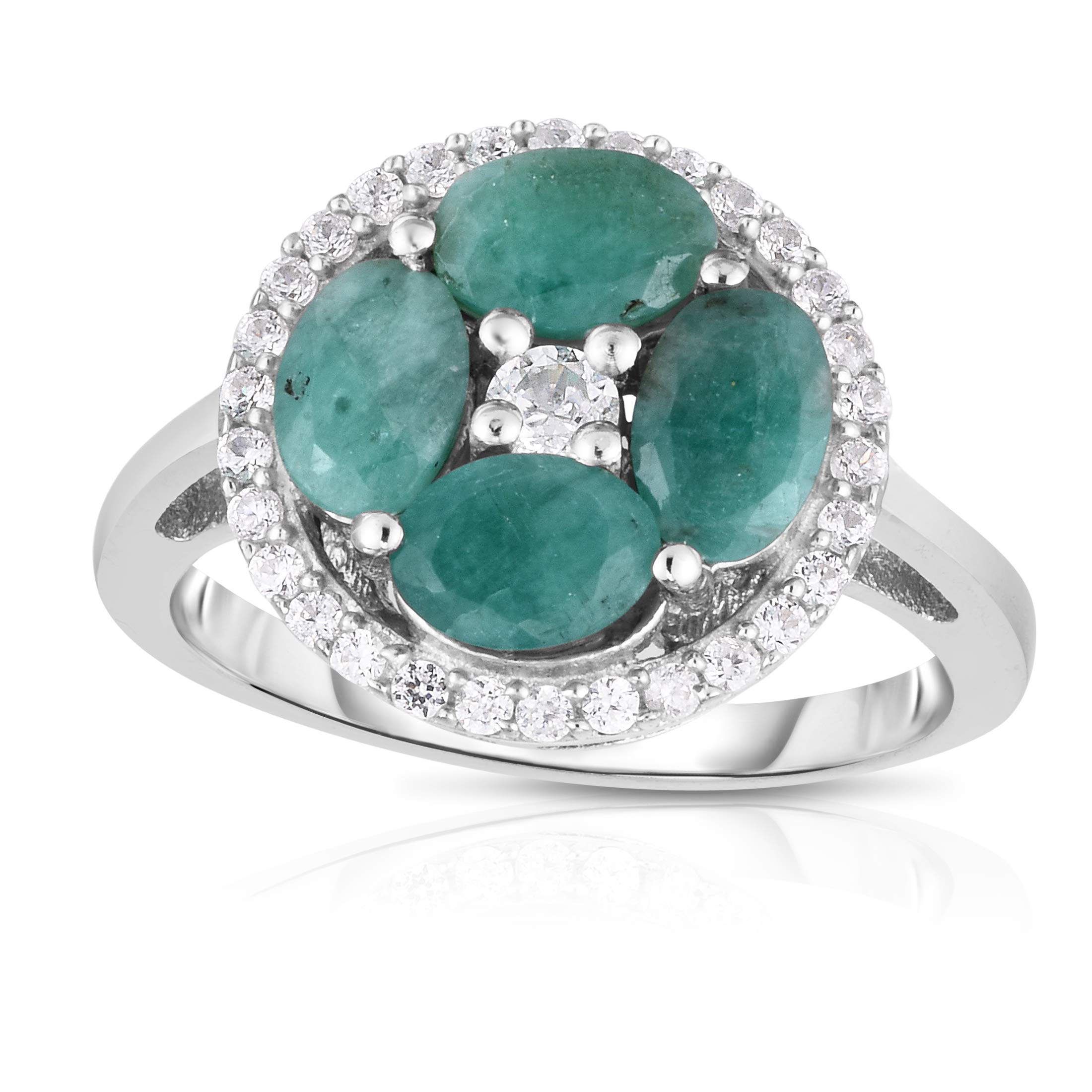 Luxury Gemstone Halo Ring for Women - 925 Sterling Silver Jewelry, Perfect Valentine's Gift for Her