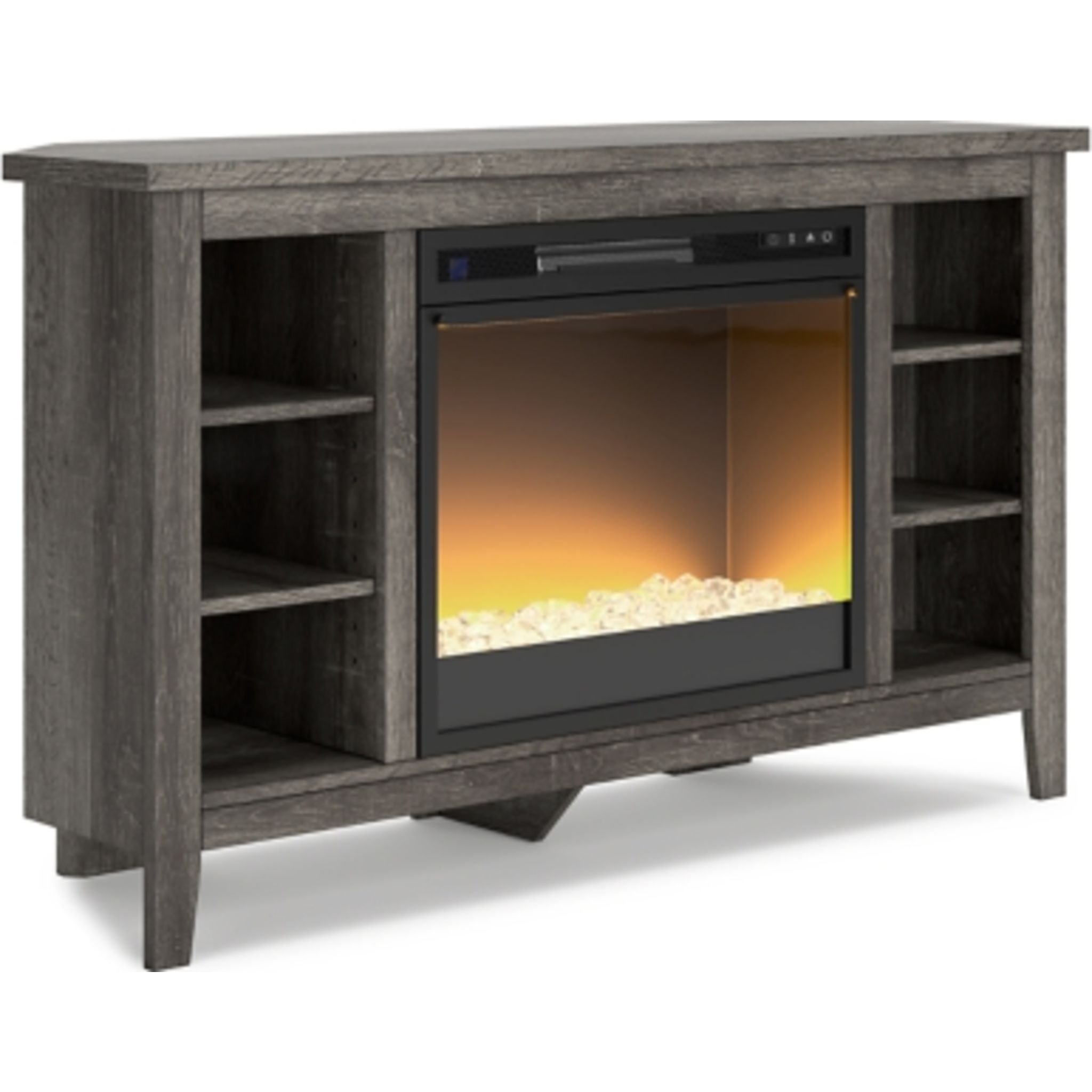 Arlenbry Modern TV Stand with Electric Fireplace - Gray Entertainment Center for Living Room, Bedroom & Home Theater