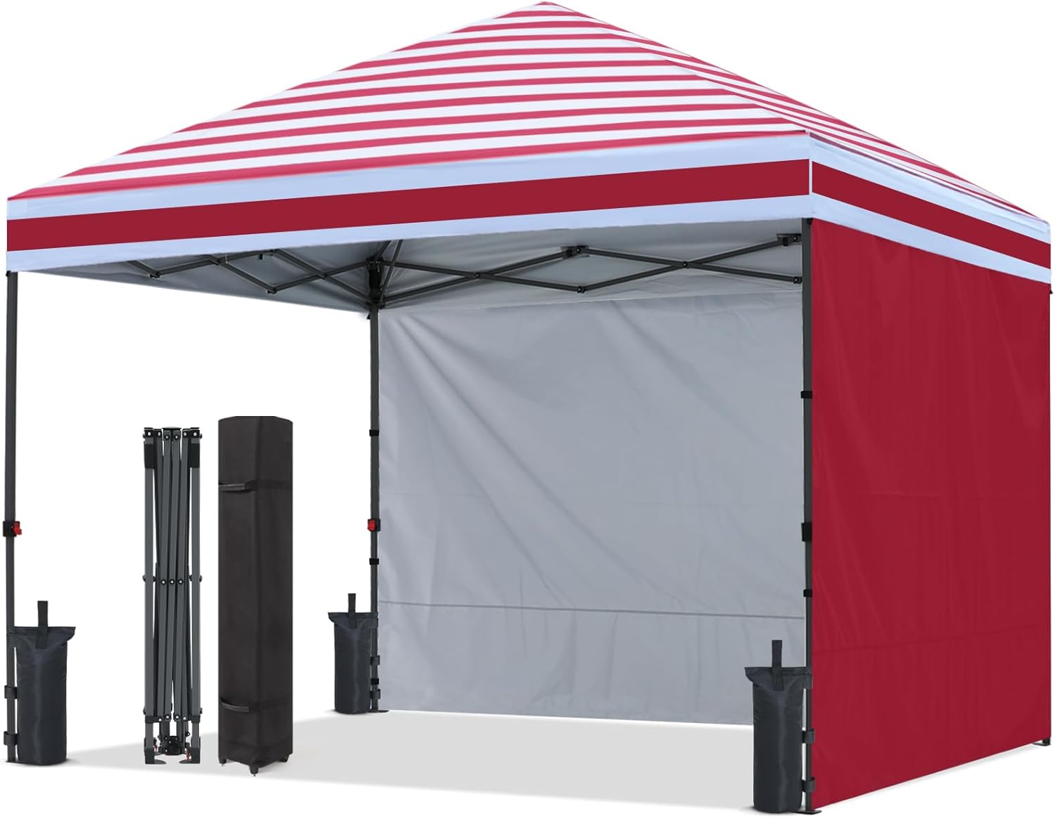 ABCCANOPY Outdoor Easy Pop Up Canopy Tent 10x10/8x8/6x6 with 2 Sun Walls - Instant Shelter for Camping, Beach, Picnic, Backyard Parties & Outdoor Events