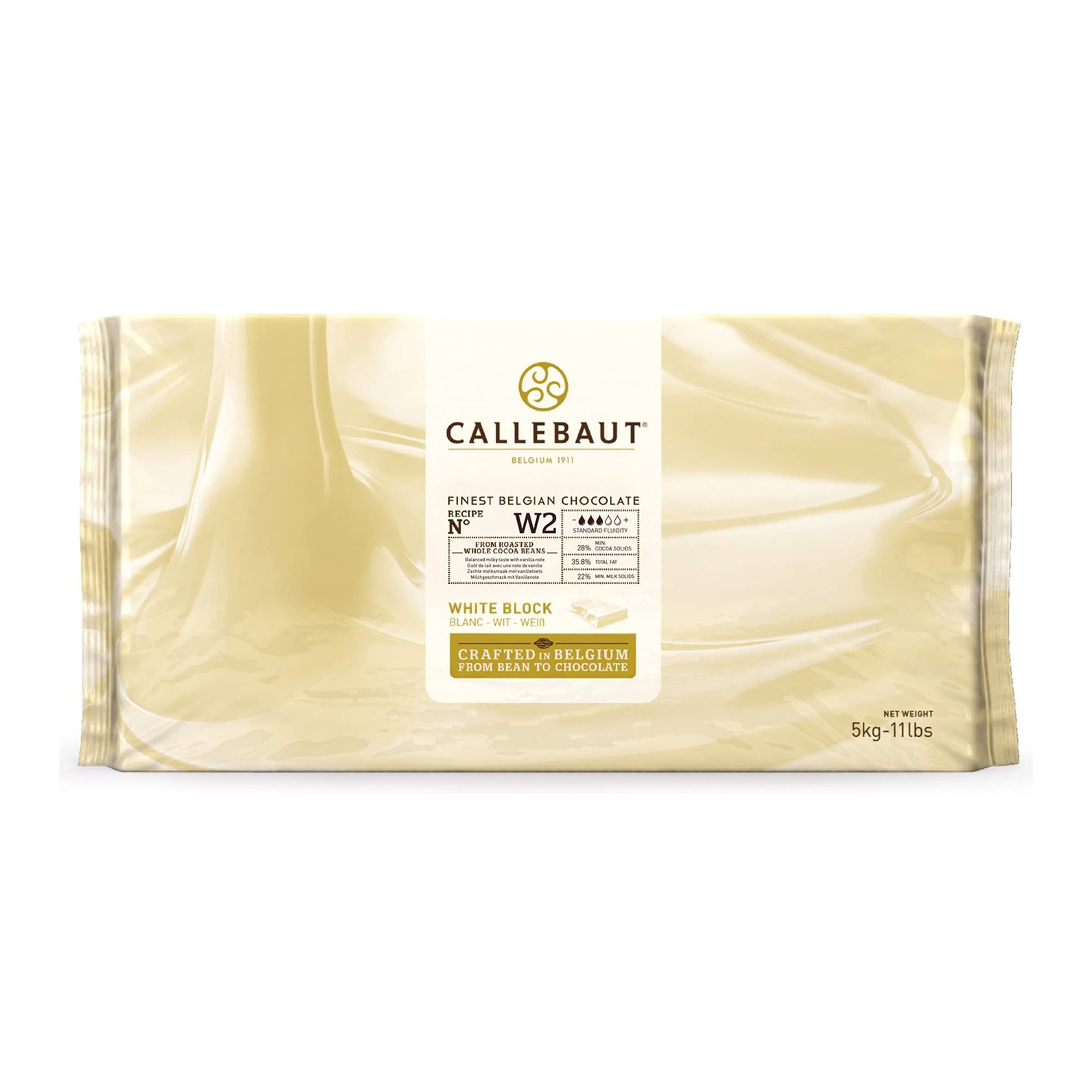 Callebaut White Baking Chocolate - 11 lb Bulk Pack for Professional Baking, Desserts & Pastry Making | High-Quality Belgian Chocolate for Chefs, Bakers & Home Cooks