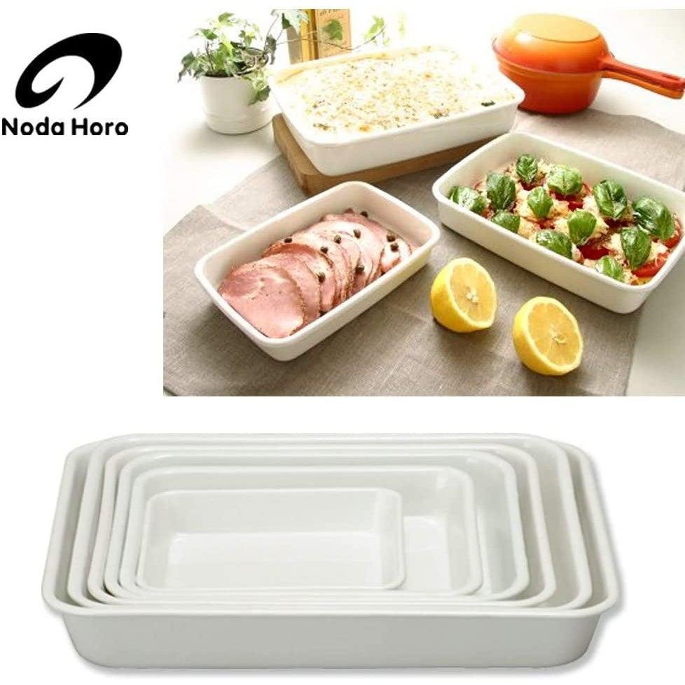 Premium Japanese White Enamel Tray - Noda Horo VA 27W Series | Elegant Serving Tray for Tea Ceremony, Dessert Presentation & Home Decor