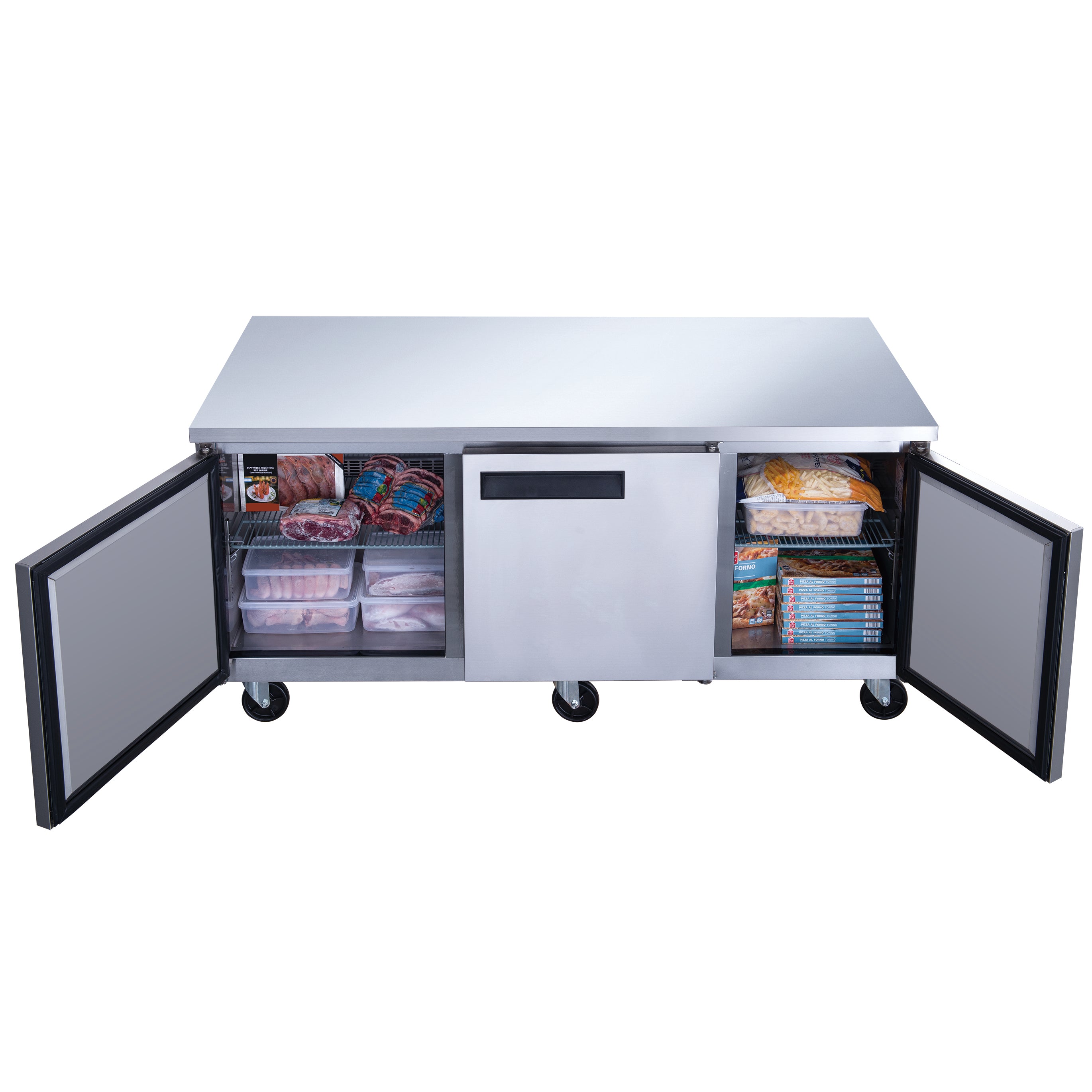 Chef AAA TUC72F Commercial 72-Inch Undercounter Worktop Freezer 18.9 Cubic Feet NSF Certified - Perfect for Restaurants, Bars, and Commercial Kitchens