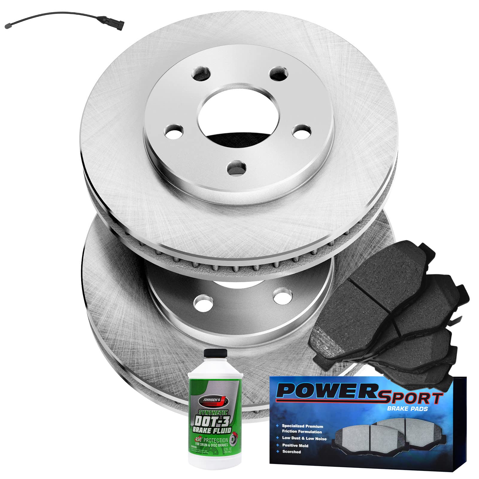 High-Performance Power Sport Front Brake Pads & Rotors Kit - Semi-Metallic Braking System with Sensor Wire BLB1.40000.63 | Perfect for Motorcycles, ATVs & Off-Road Vehicles