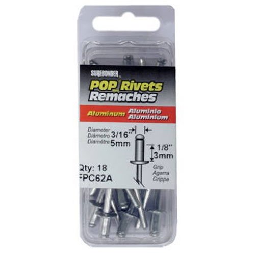 FPC FPC62A Short Blind Rivet - High Strength Aluminum Pop Rivets for Metal, Plastic & Wood - Perfect for DIY, Automotive & Home Repairs