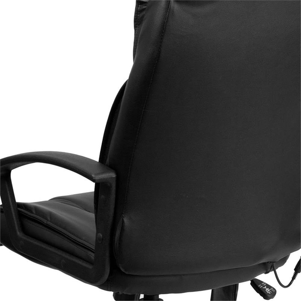 UrbanPro High Back Massaging Leather Office Chair - Ergonomic Executive Desk Chair with Lumbar Support - Perfect for Home Office, Gaming & Workspace Comfort (Black)