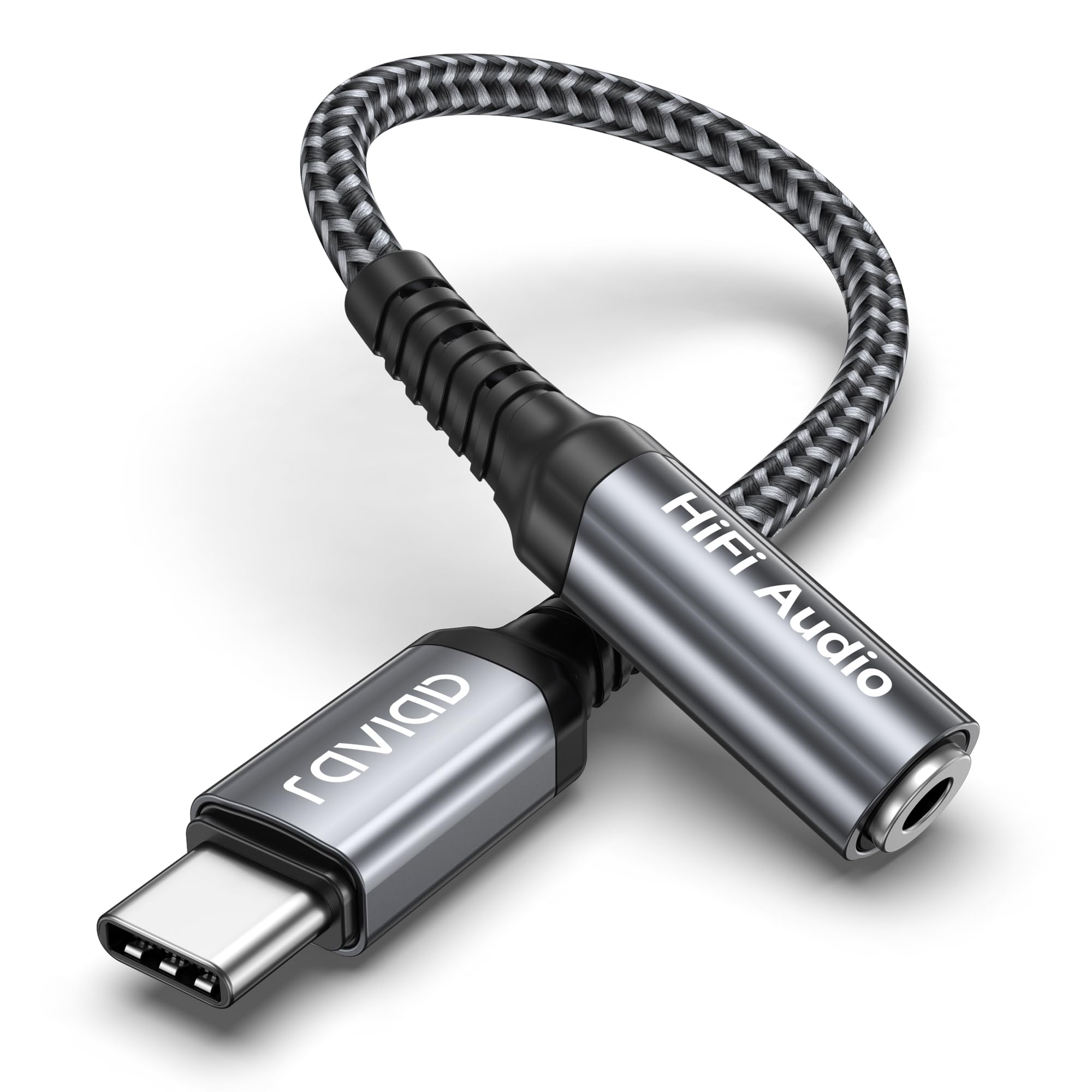 RAVIAD USB C to 3.5mm Headphone Adapter with Hi-Fi DAC Chip - Compatible with Samsung Galaxy S24/S23 Ultra, iPhone 15 Pro Max, iPad Pro/Air, Google Pixel, Xiaomi - Perfect for Music, Gaming & Calls on Phones & Tablets