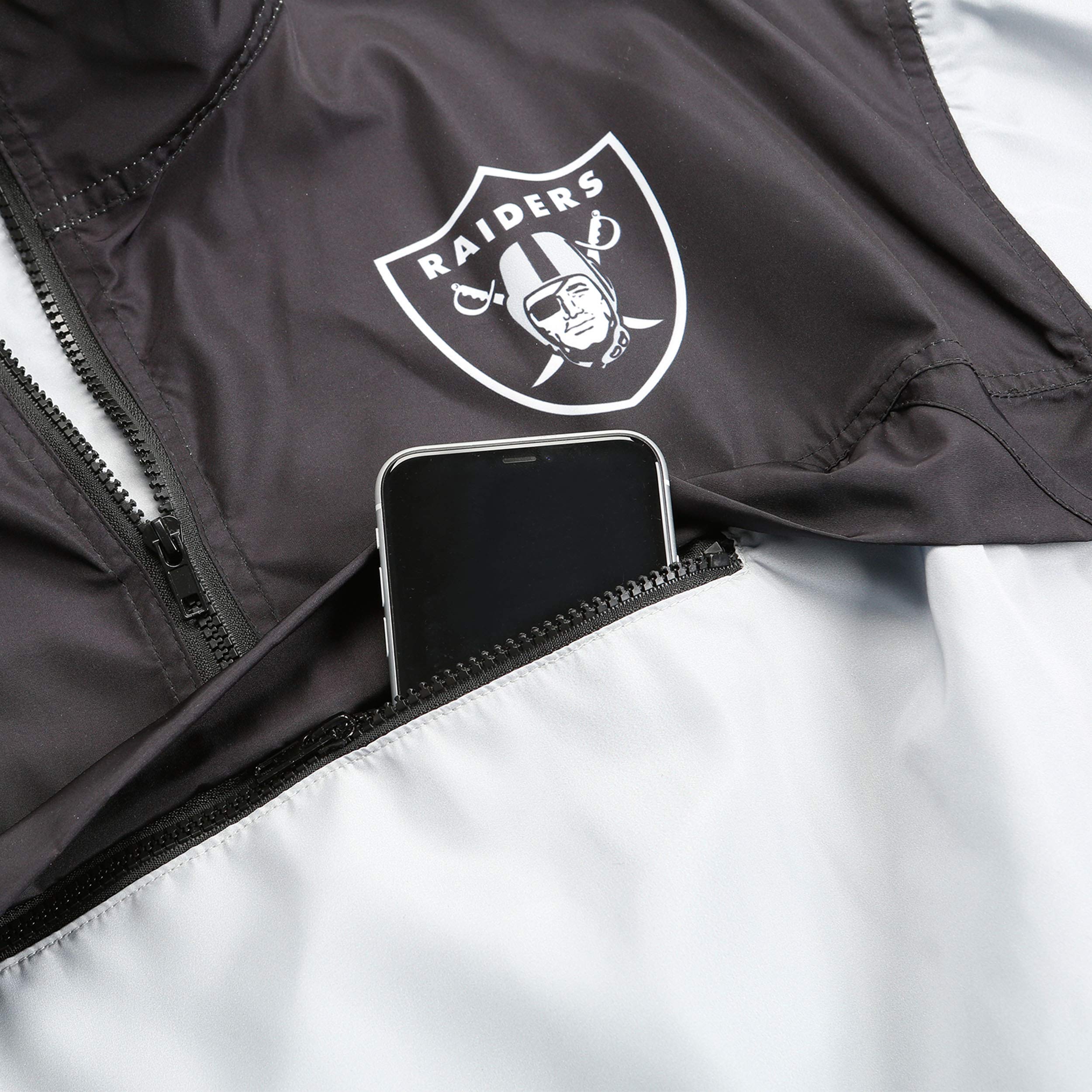 Las Vegas Raiders Women's Lightweight Windbreaker Jacket - Water-Resistant & Breathable for Game Day, Outdoor Sports & Casual Wear