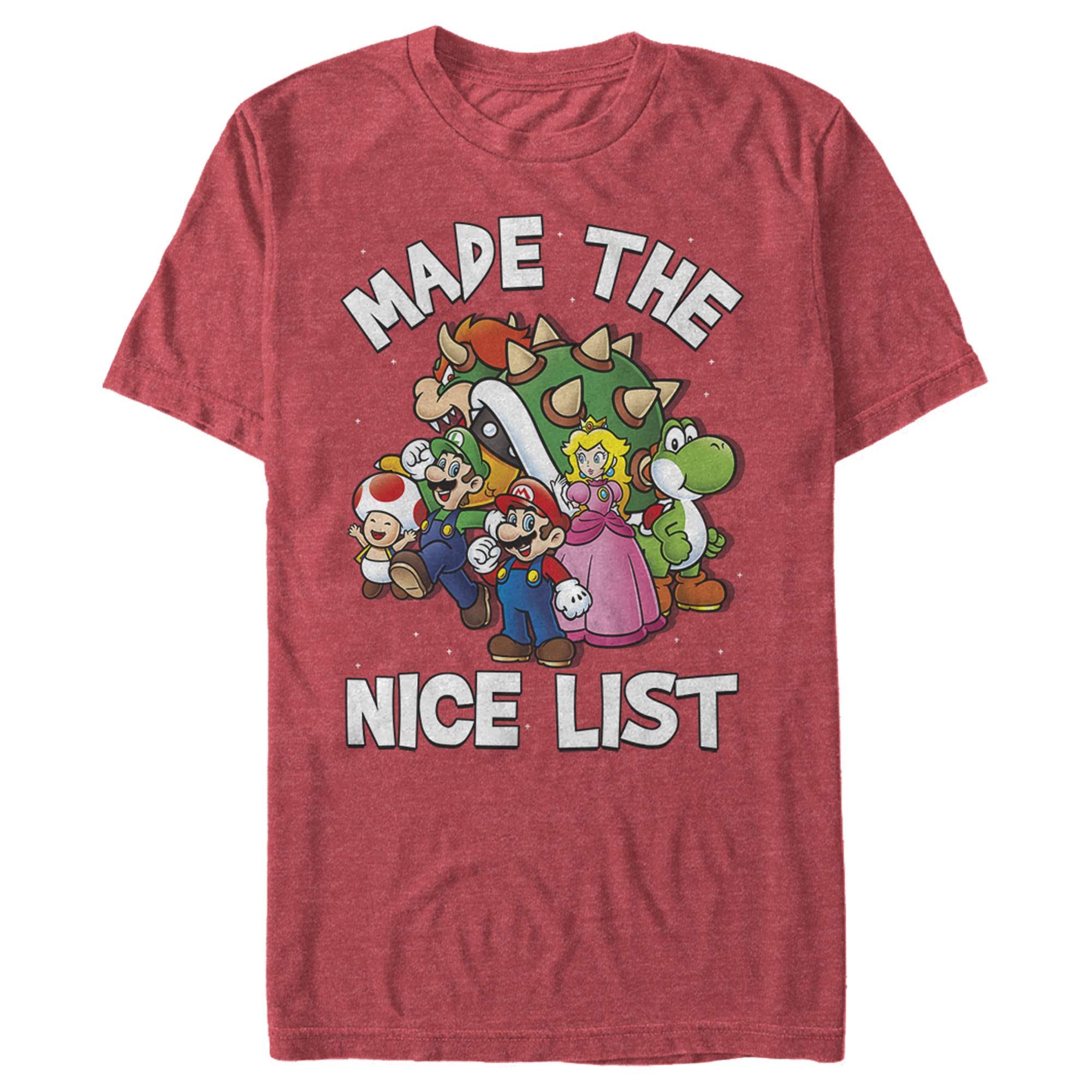Nintendo Mario Character Nice List T-Shirt for Men - Fun Gaming Graphic Tee for Super Fans, Casual Wear & Gift Ideas