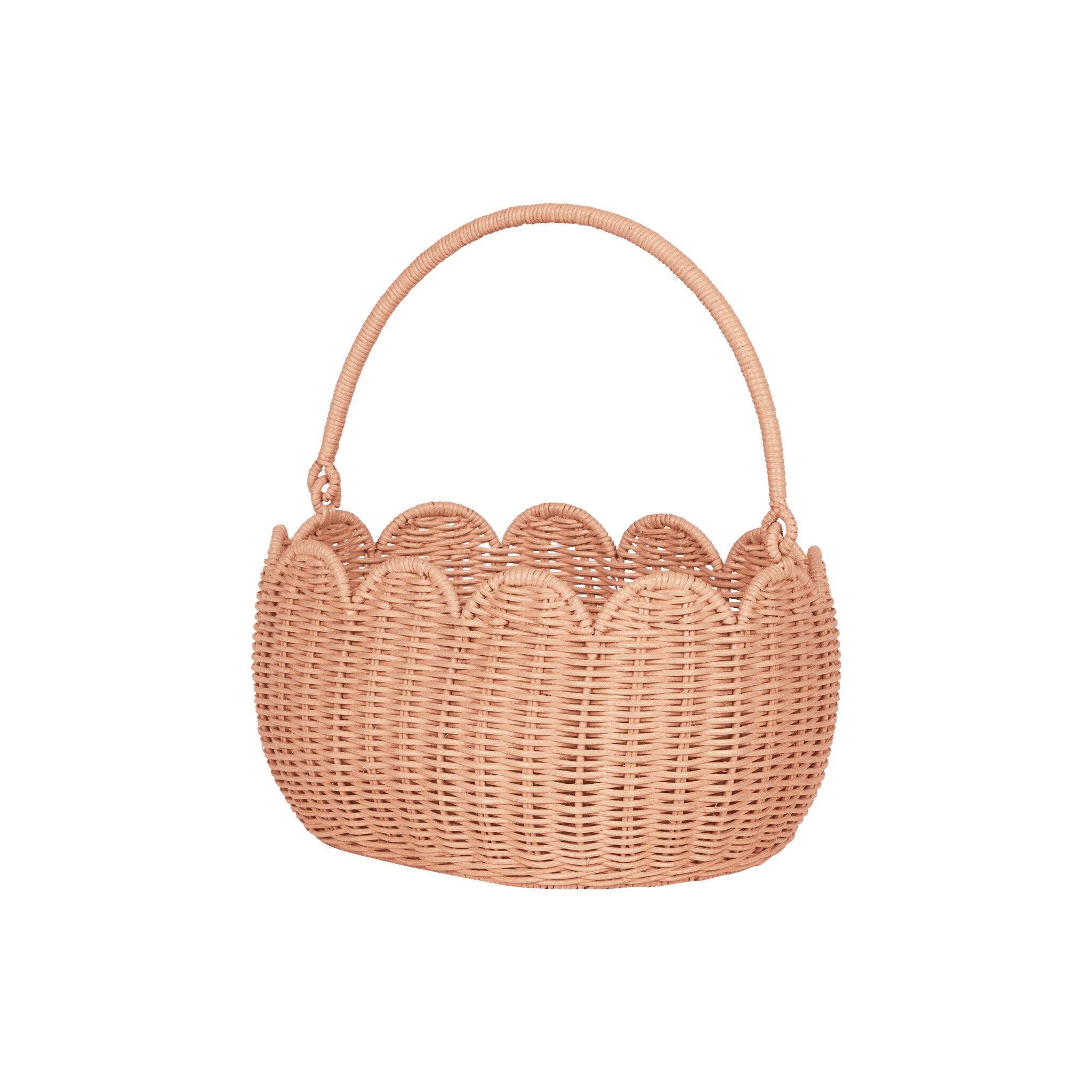 Elegant Petal Basket in Seashell Pink - Perfect for Home Decor, Wedding Centerpieces & Boho Chic Storage