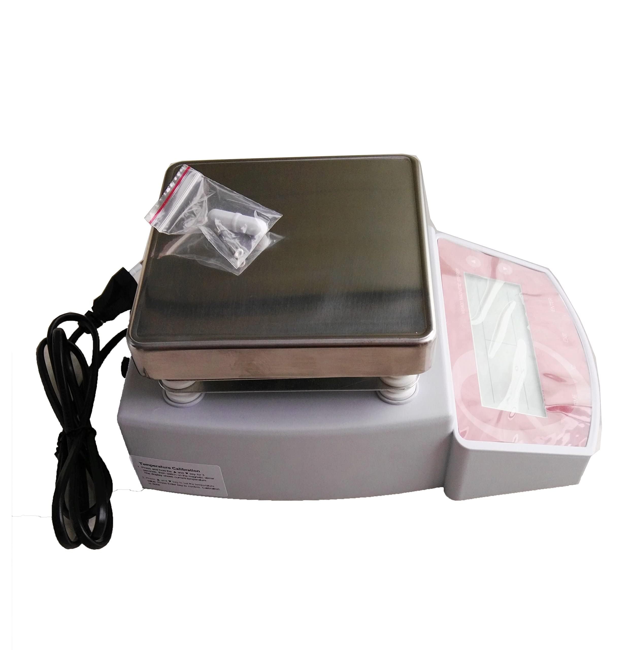Digital Hot Plate Magnetic Stirrer with LCD Display - 2L Capacity, 400°C Max Temperature - Perfect for Lab Experiments, Chemistry Research & Scientific Stirring Applications