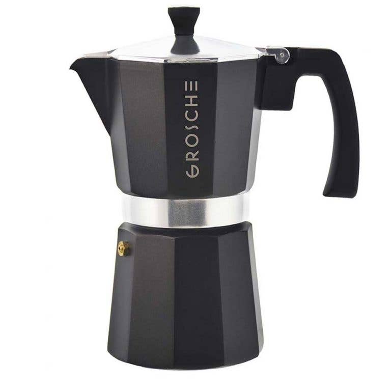 GROSCHE MILANO Stovetop Espresso Maker - 3 Cup Italian Moka Pot, BPA-Free Aluminum Coffee Maker for Gas & Electric Stoves - Perfect for Home, Office & Camping Brewing