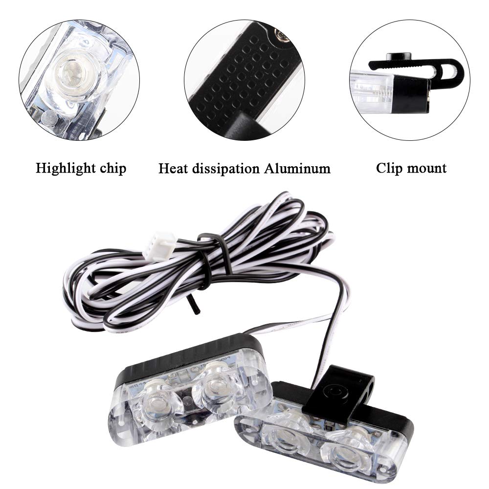 Blue 16 LED Grille Strobe Lights with Wireless Remote Control - 12V Emergency Warning Lights for Police Cars, Trucks & Ambulances | Perfect for Roadside Emergencies & Vehicle Safety