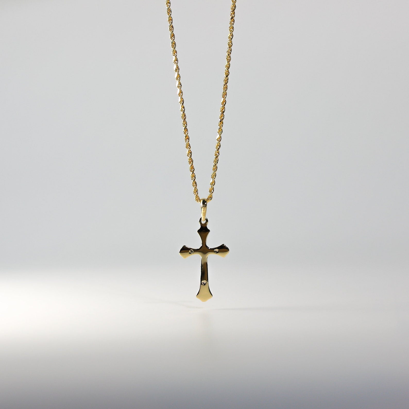 Gold Flared Crucifix Cross Religious Pendant Necklace - Model 2176 | Perfect for Church, Baptism, Confirmation & Spiritual Gifts