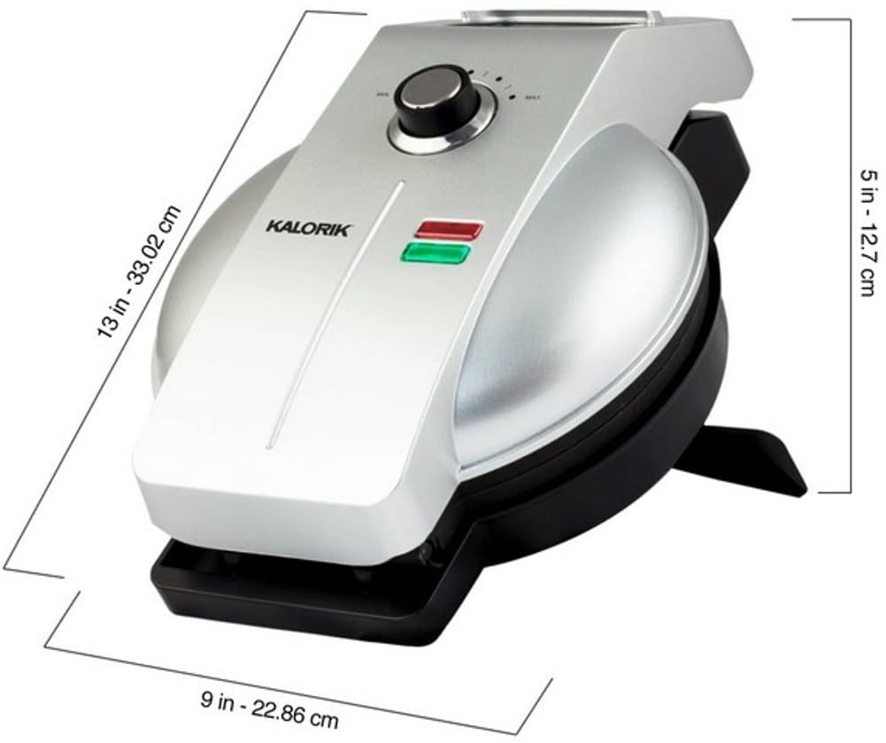 Kalorik Mess-Free Easy Pour Waffle Maker - Non-Stick Belgian Waffle Iron with Drip Tray - Perfect for Breakfast, Brunch & Family Gatherings