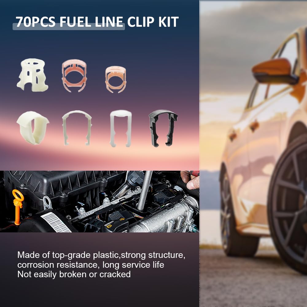 Fuel Line Clips & Transmission Line Clips Replacement Kit - 3/8
