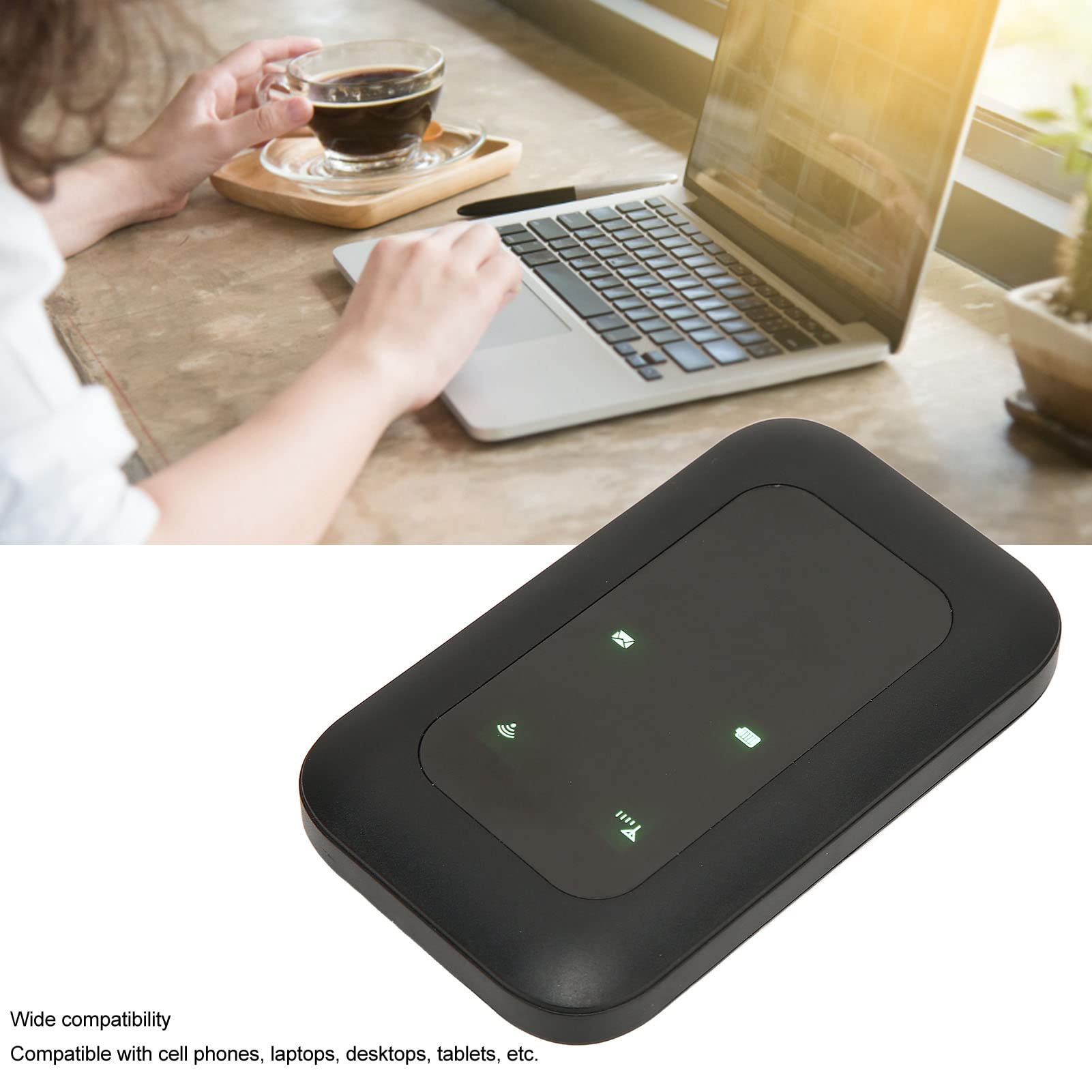 Ciciglow H806 4G LTE Portable WiFi Hotspot Router - 2100mAh Battery, SIM Card Slot, Supports 10 Users - Compact Pocket WiFi for Car, Outdoor Travel & Business Trips - Stay Connected Anywhere