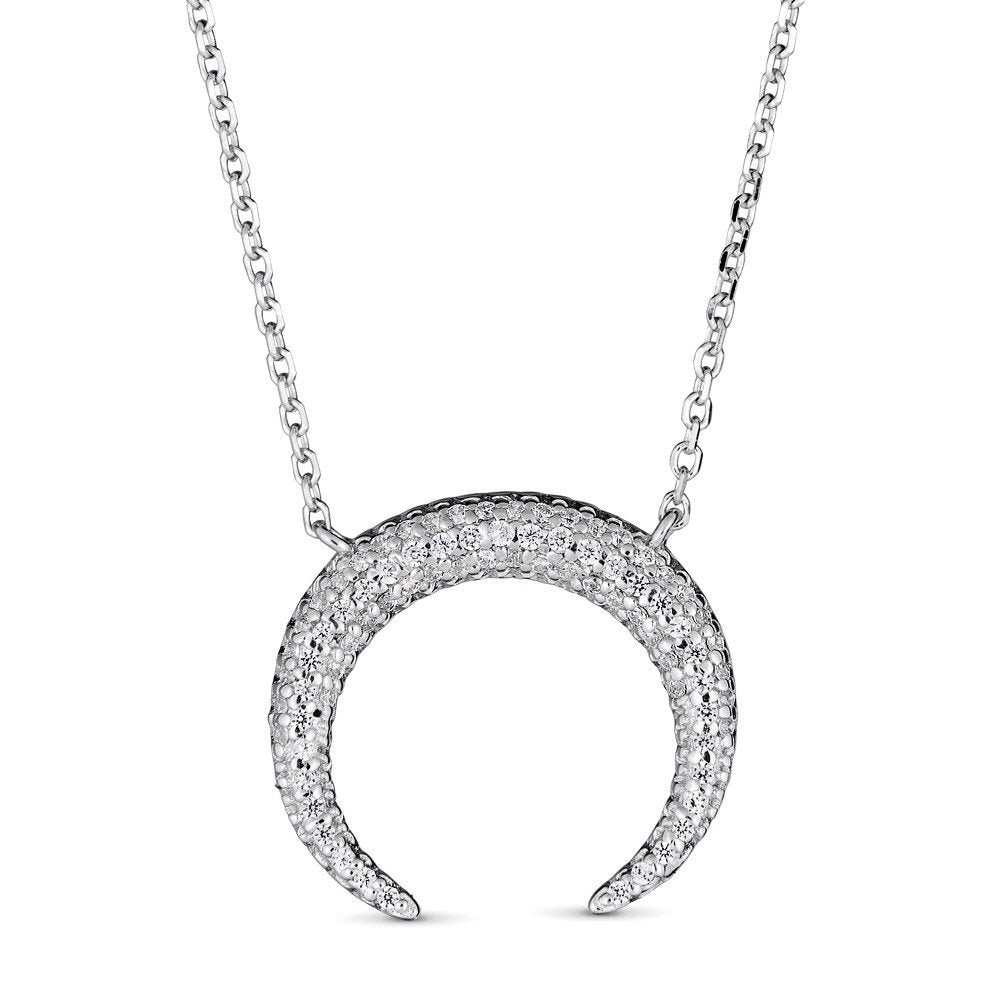 14KT Gold .16 CTW Diamond Crescent Moon Necklace for Women - Elegant Layering Necklace for Everyday Wear & Special Occasions