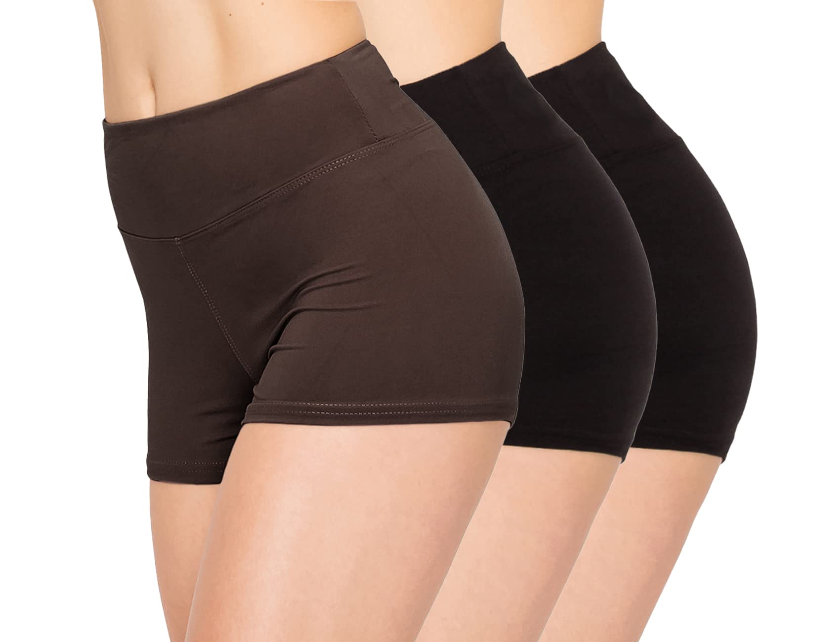 ALWAYS 3 Pack Women's Yoga Shorts - Buttery Soft Stretchy Slip Shorts for Yoga, Pilates & Lounge Wear | Comfortable Workout & Leisure Shorts