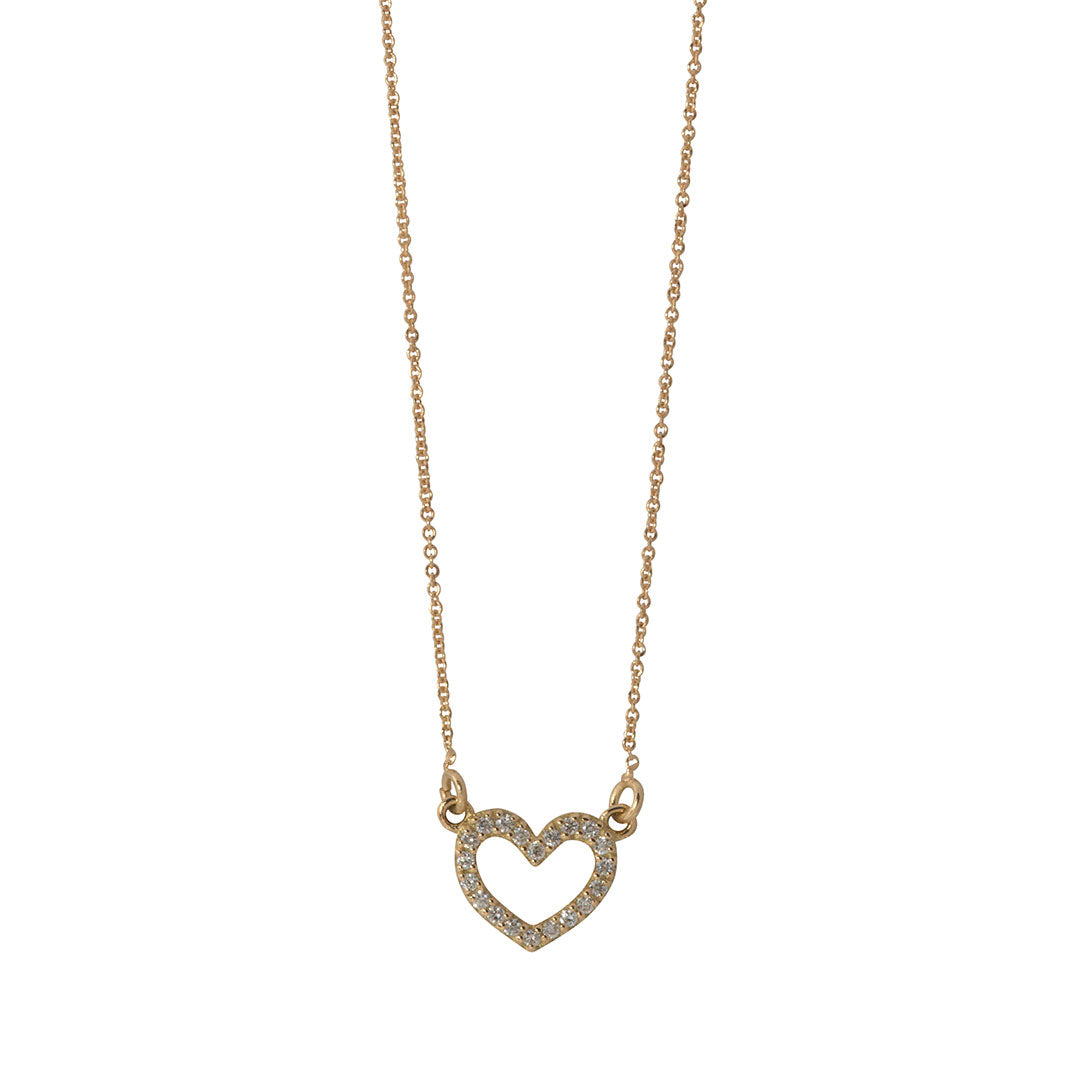 18K Gold Diamond Small Open Heart Necklace for Women - Elegant & Dainty Jewelry Gift for Valentine's Day, Anniversary & Special Occasions