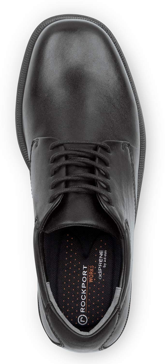 Rockport Works Men's Huron Black Slip-Resistant Soft Toe Dress Work Shoes - Comfortable & Durable for Office, Business Casual & Professional Work Environments (Size 8.0 Wide)
