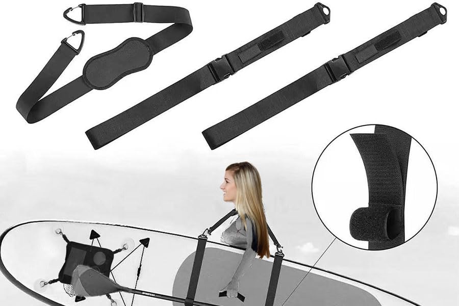 **Hands-Free Kayak & SUP Shoulder Strap - Adjustable Padded Carrying Sling for Surfboard, Paddle Board, Canoe Accessories - Perfect for Beach, Lake & Water Sports**