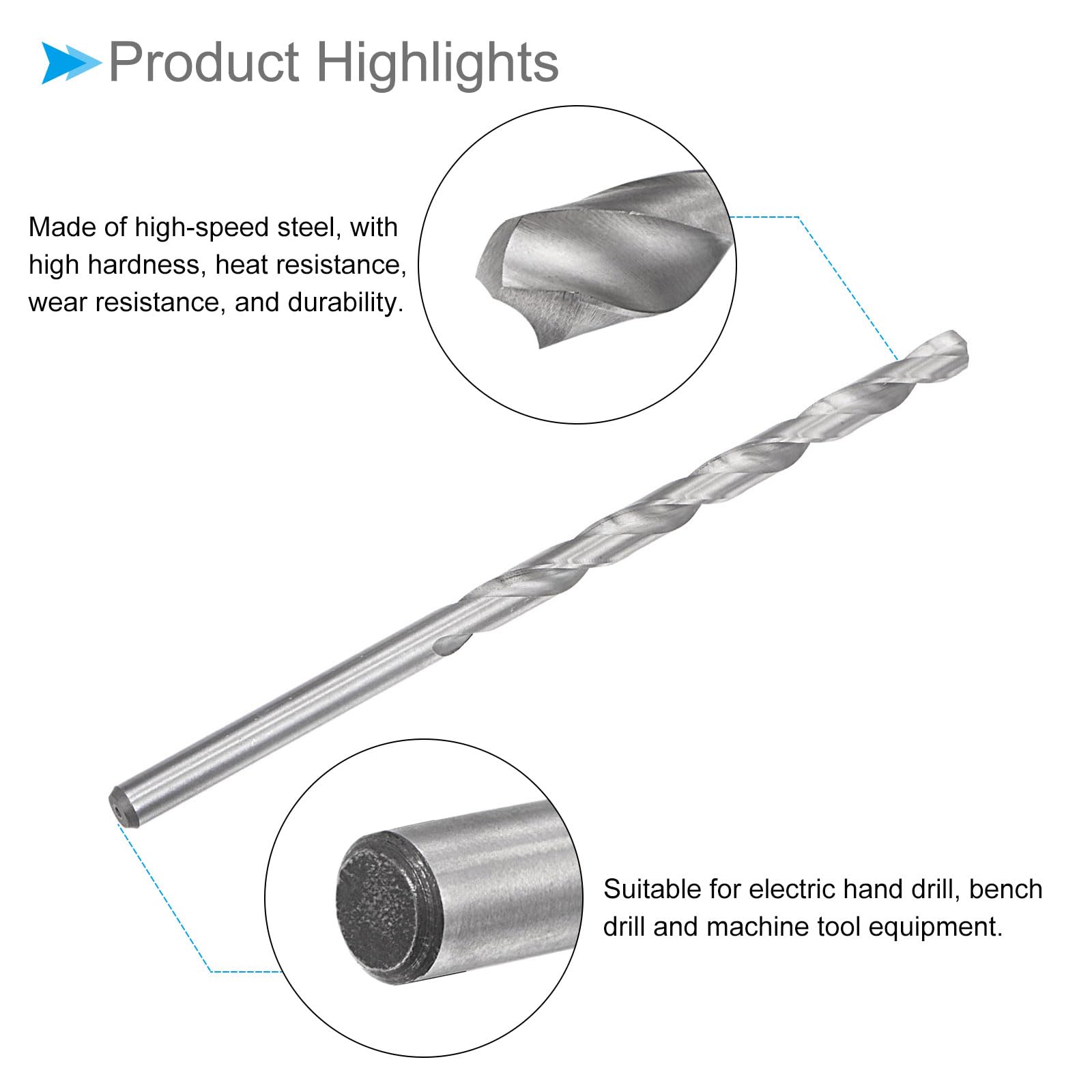 13.5mm x 305mm Extra Long High Speed Steel Twist Drill Bit for Metal, Wood & Copper - Perfect for Deep Hole Drilling in Construction, Carpentry and DIY Projects