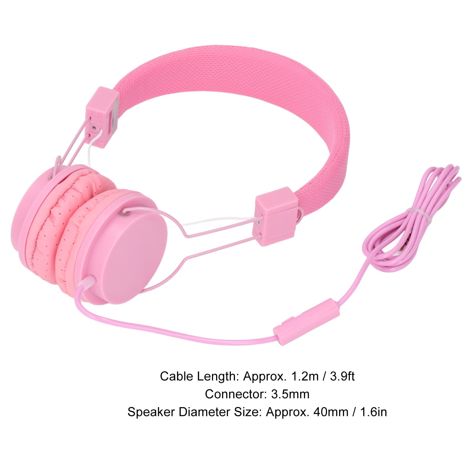 Fabater Wired Stereo Headphones with Microphone - Noise Cancelling Over-Ear Headphones for PC, Laptop, Gaming & Music - Adjustable Headband & Enhanced Surround Sound (Pink) - Perfect for Work, Study, Gaming & Online Meetings