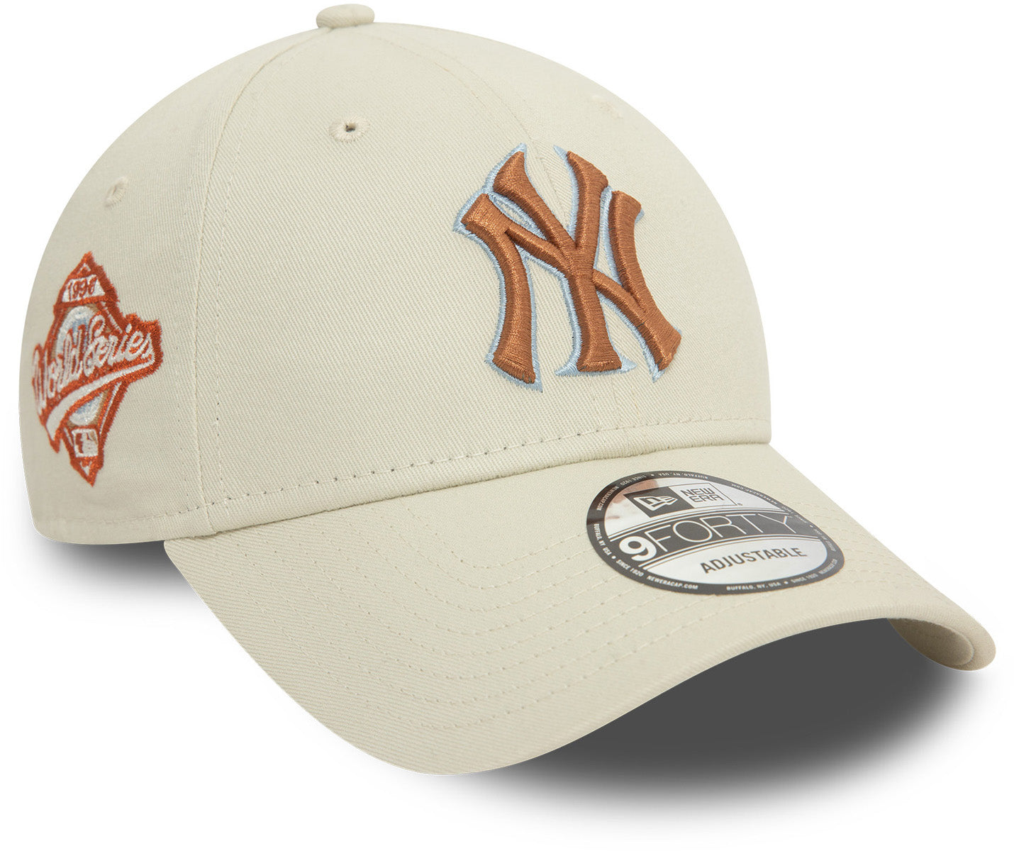New York Yankees New Era 9Forty MLB Adjustable Snapback Baseball Cap - Official Team Logo Patch, Off-White - Perfect for Baseball Games, Streetwear & Sports Fans Fashion