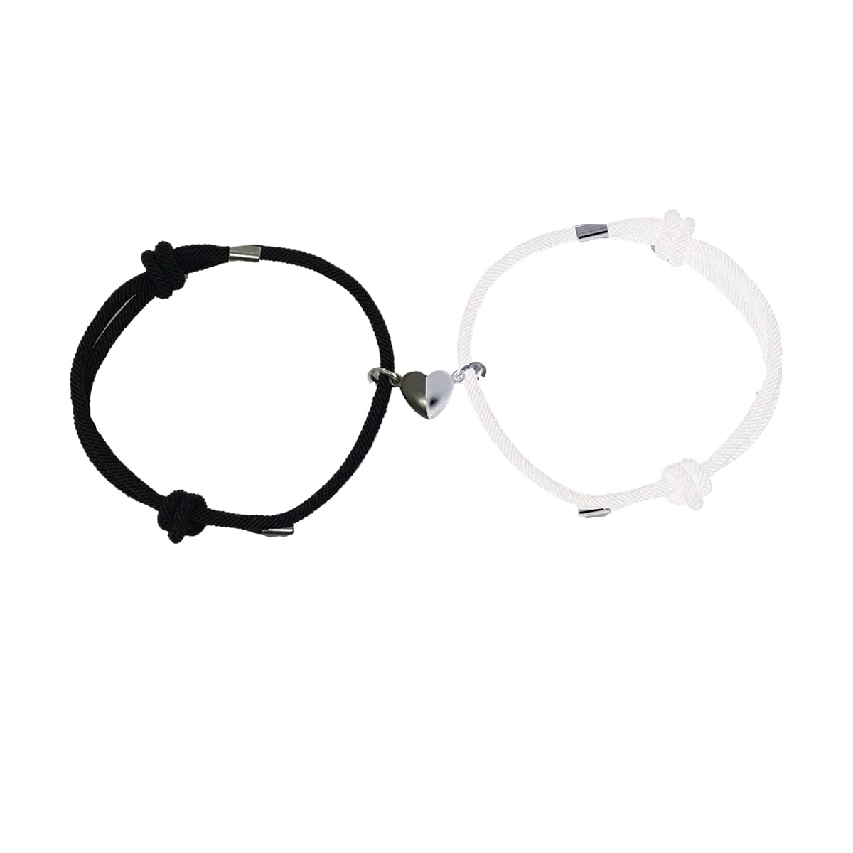 2pcs Magnetic Couple Bracelets Set - His and Her Matching Heart Bracelets for Boyfriend & Girlfriend - Romantic Gift for Anniversaries, Valentine's Day & Date Nights