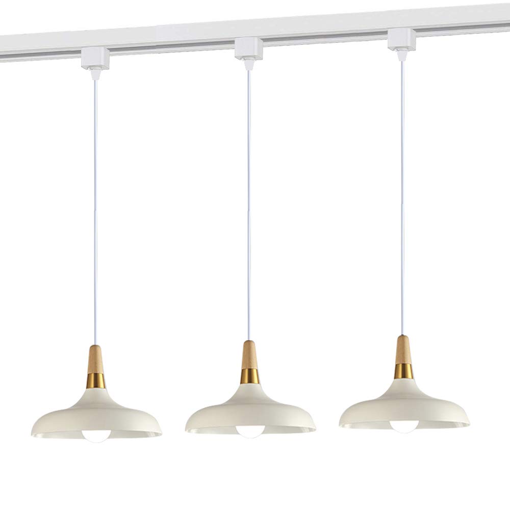 3-Lights H-Type Track Ceiling Lamp Set - Customizable Macaron White, DIY Match Light Fixtures, Nordic Minimalist Modern Pendant Lighting for Restaurants & Homes (Bulbs Not Included) - Perfect for Dining Rooms, Kitchens, and Commercial Spaces
