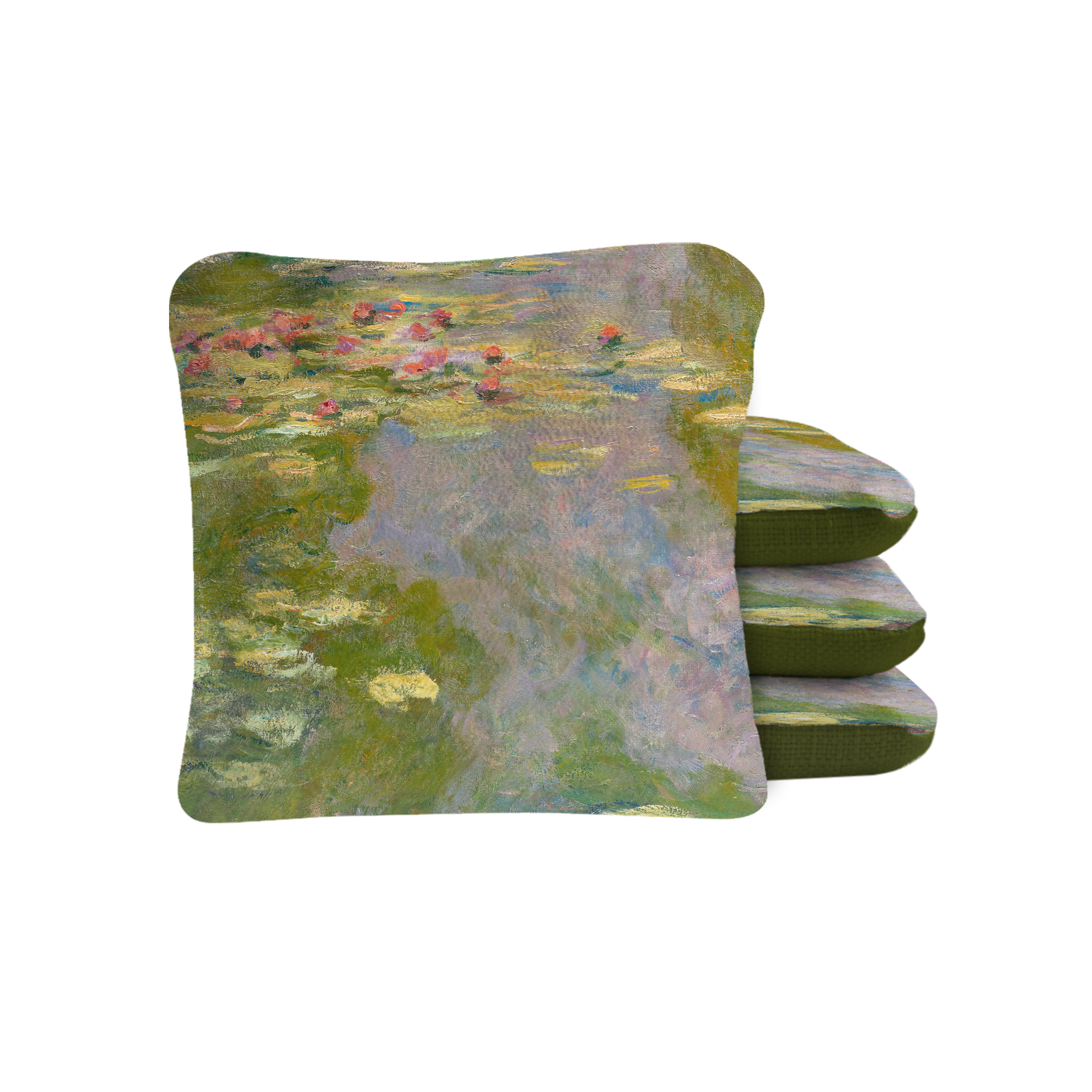 Claude Monet Water Lilies Cornhole Bags Set - Premium Pro Bean Bags for Outdoor Lawn Games, Backyard Parties & Tailgating Events