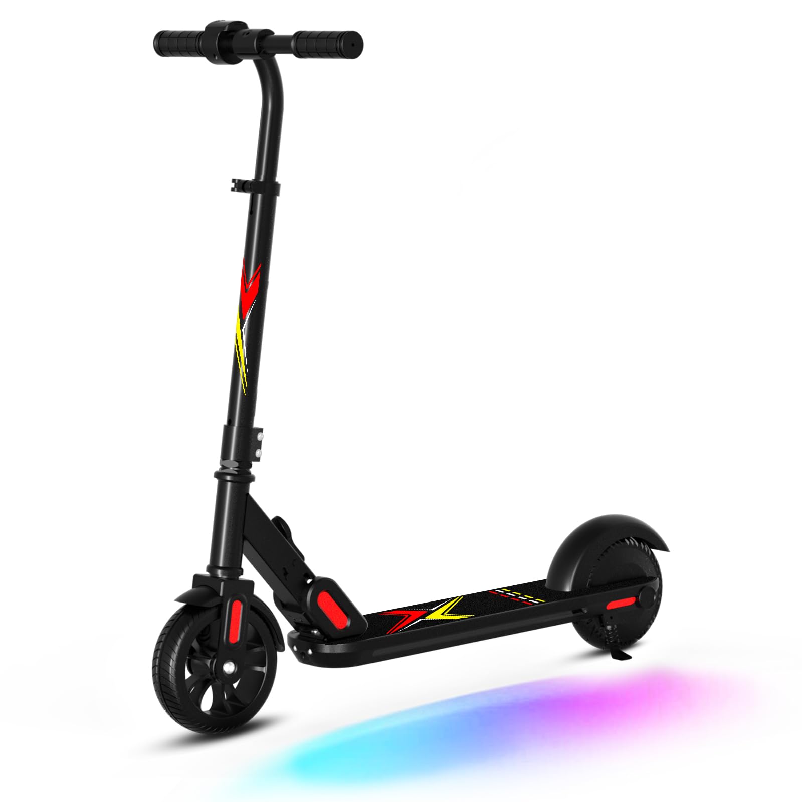ANHAO E9PRO Electric Scooter for Kids Ages 6-12 | Foldable Children's Scooter with Rainbow LED Lights, Speed & Height Adjustment | 110 lbs Weight Capacity | Perfect for Commuting, Park Rides & Neighborhood Fun