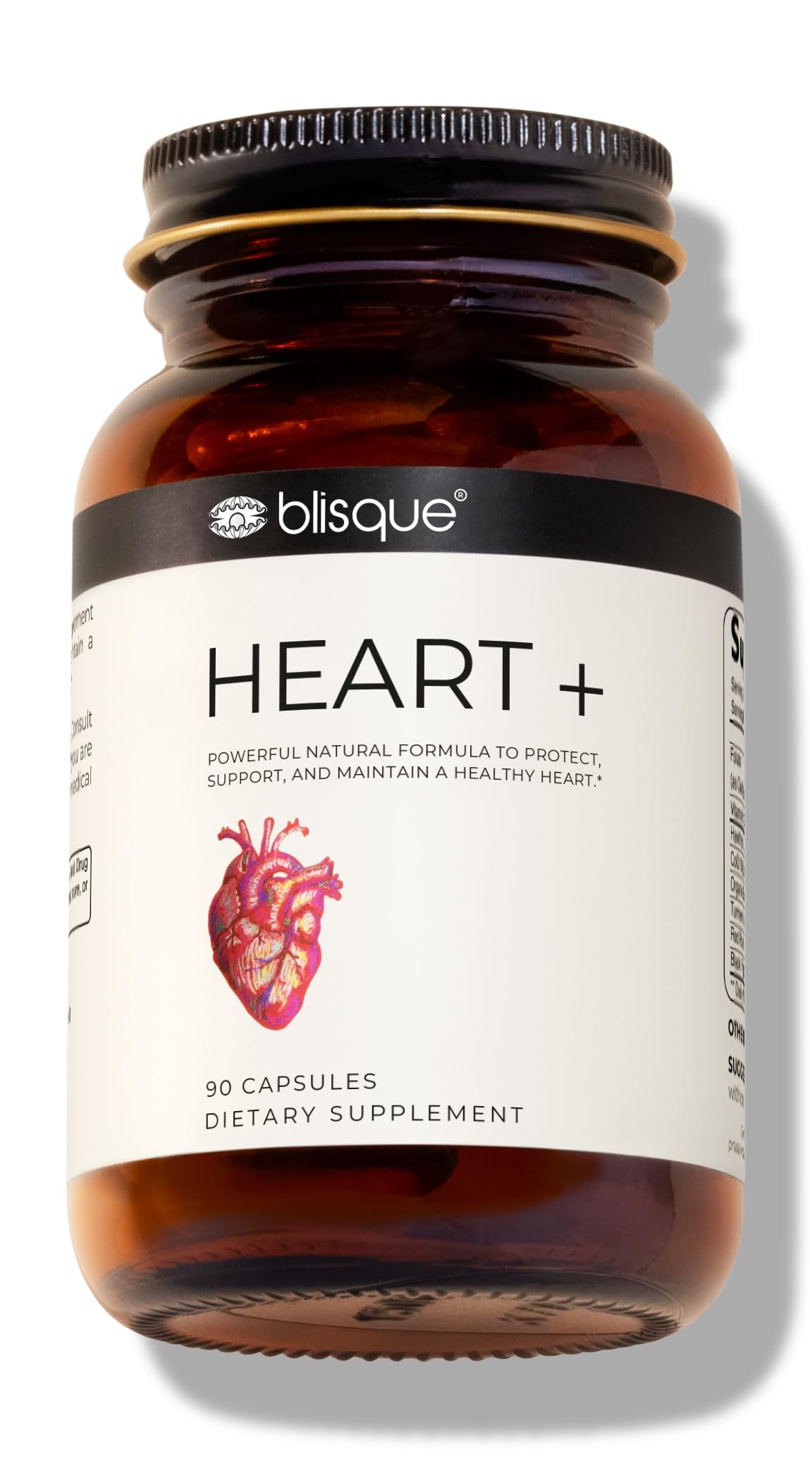 Blisque Natural Blood Pressure Support Supplement with CoQ10, Hawthorn Berry & Beet Root - Heart Health & Circulation Booster | Doctor Approved | 90 Capsules | Supports Healthy Blood Flow for Active Lifestyles & Stress Management