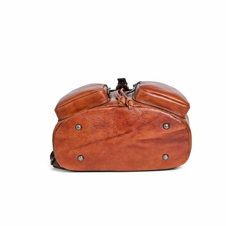Genuine Leather Backpack - Unisex Travel Satchel Bag for Women & Men, Durable School Book Bag & Stylish Tote Purse (Brown) - Perfect for Work, College, Commuting & Weekend Adventures