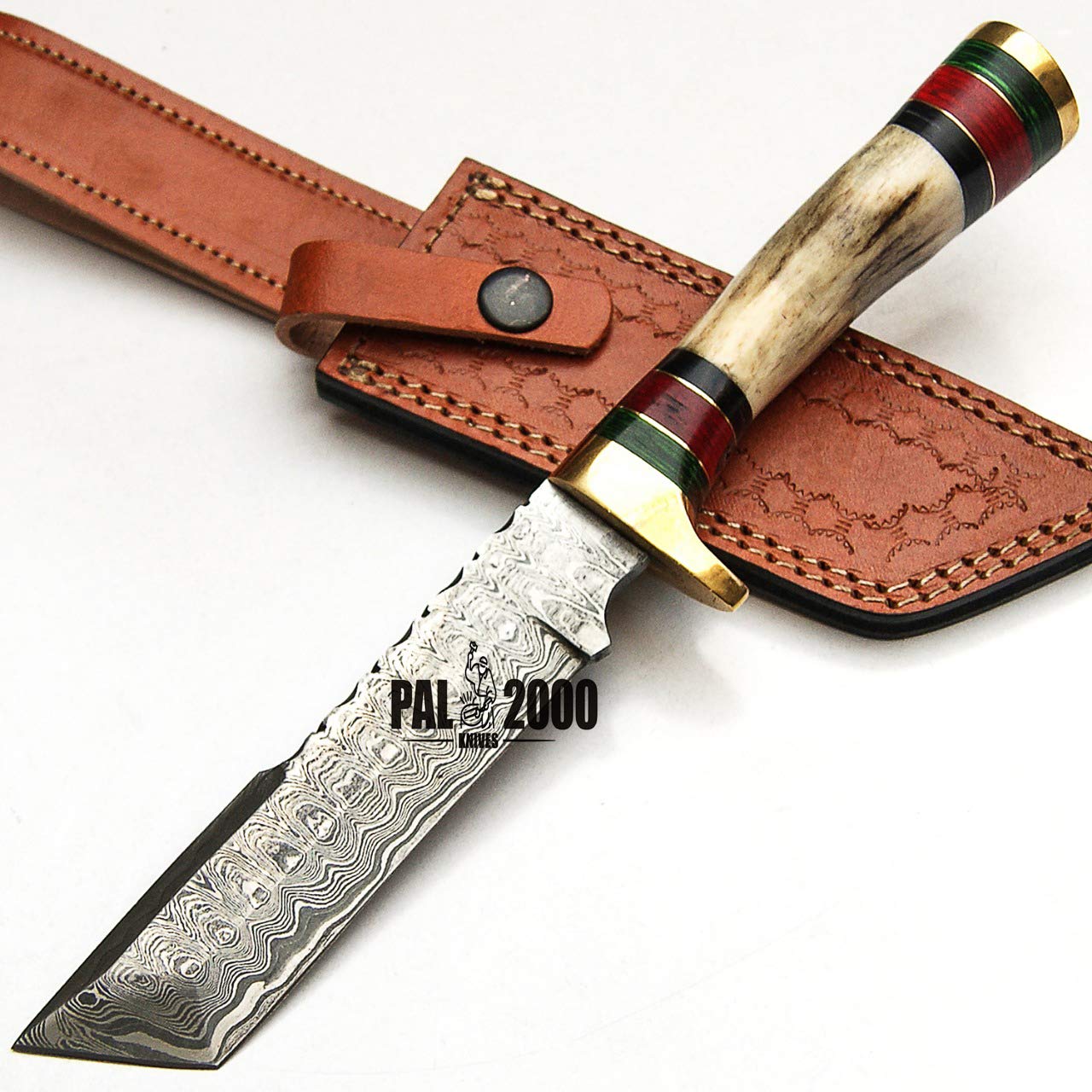 Premium Custom Handmade Damascus Steel Hunting Knife - 10 Inch Blade with Ergonomic Handle - Perfect for Outdoor Camping, Hunting & Survival Adventures (Model: PAL 2000 KNIVES DAM-9464)