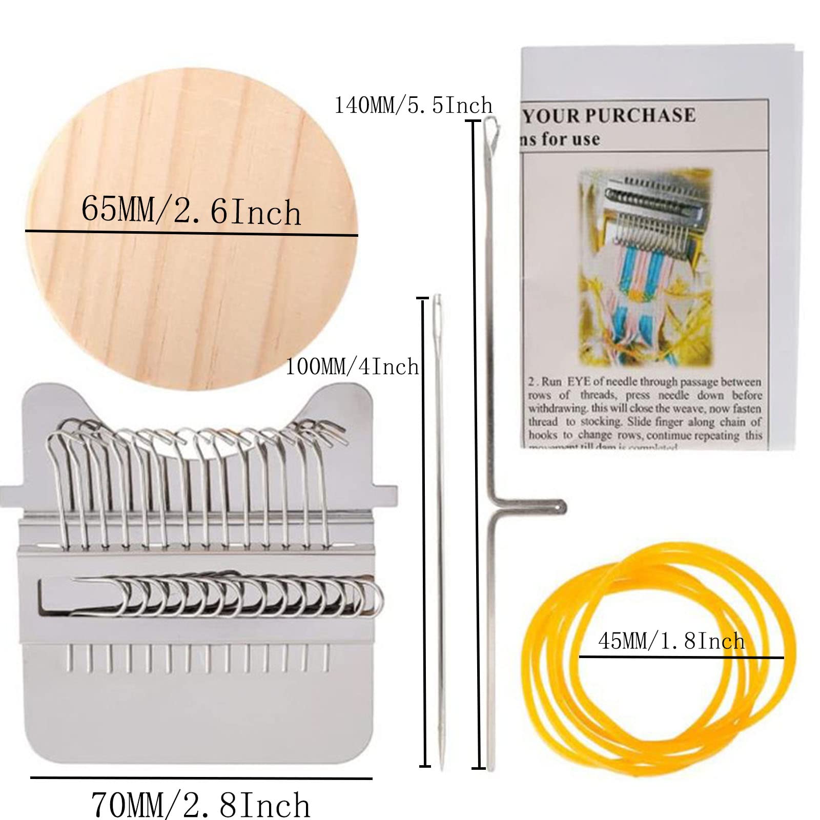2PCS DIY Wooden Darning Machine Wavy Weaving Tool - 14 Needle Multifunctional Cloth Mender for Clothes & Jeans Repair | Perfect for Home Sewing, Fabric Restoration & DIY Crafts