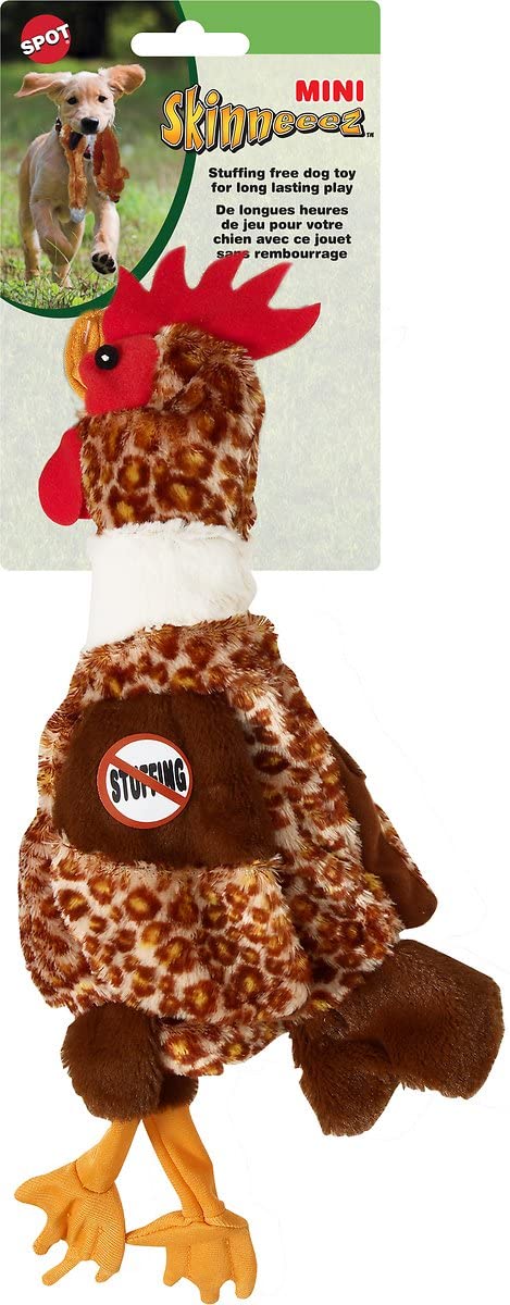 SPOT Skinneeez Chicken - Stuffless & Squeaky Dog Toy for Small & Large Dogs | Chew-Resistant Interactive Puppy Toy for Tug-of-War & Playtime | Perfect for Indoor & Outdoor Fun