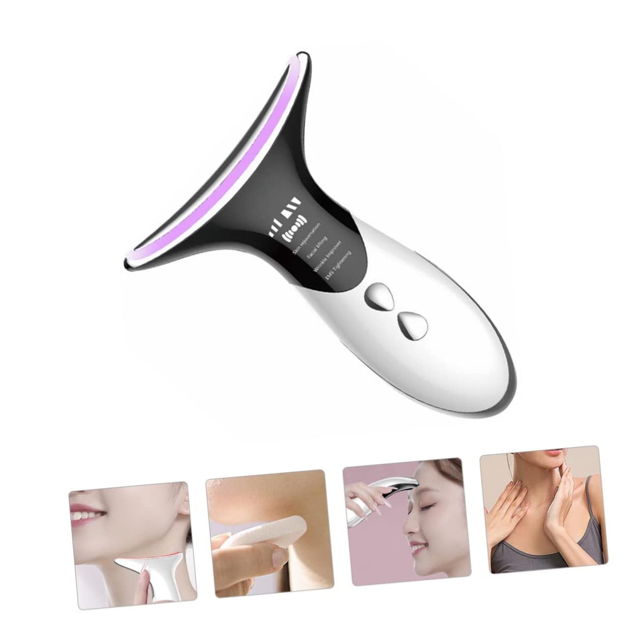 DOITOOL Neck Massager with 4 Modes - Anti Wrinkle Skin Care Device for Neck Tightening, Ergonomic Design Improves Circulation & Reduces Fine Lines - Perfect for Home Spa, Office Relaxation & Travel Self Care