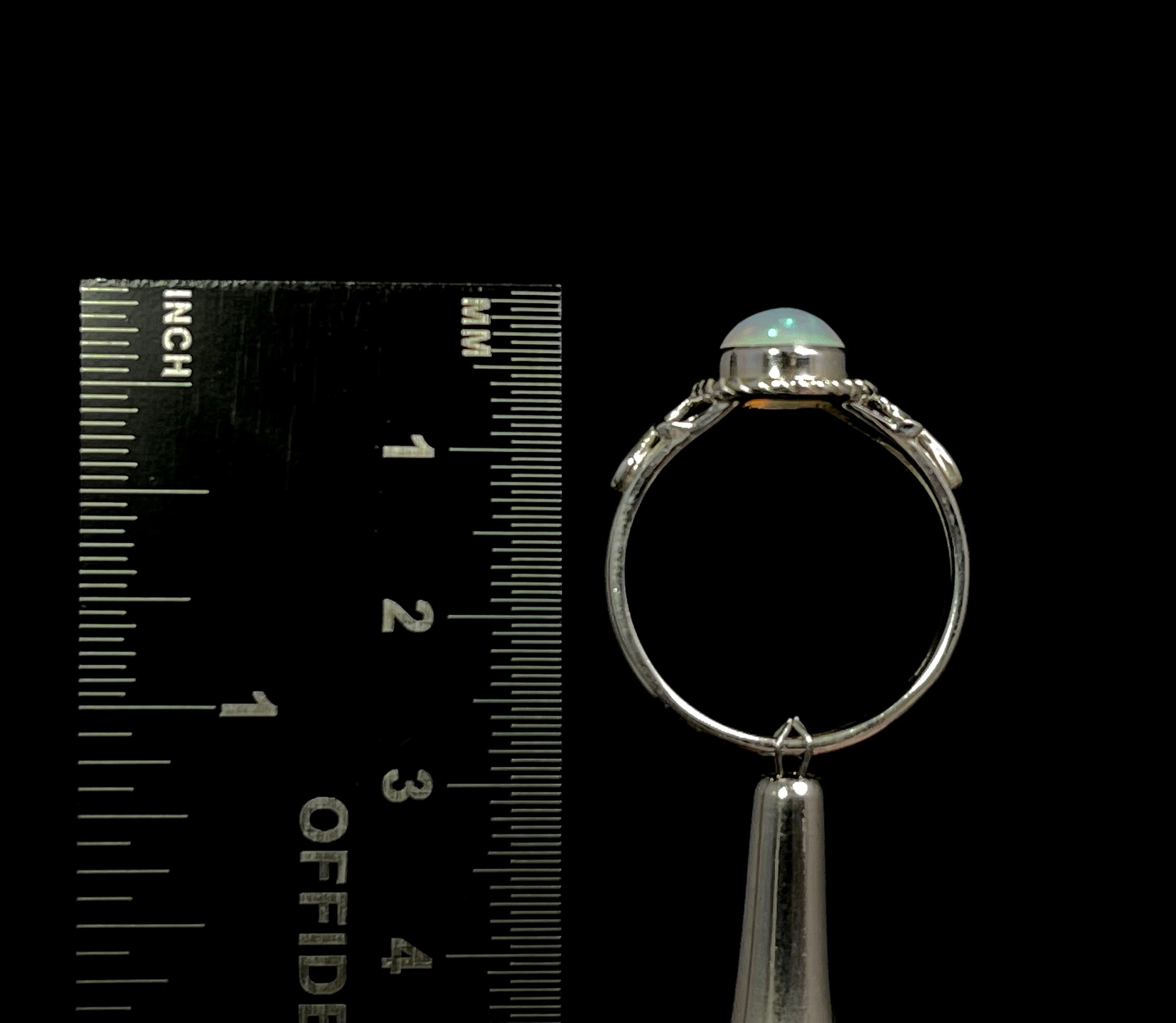 Ethiopian Welo Opal Ring for Women - Sterling Silver Size 9.5, Elegant Bridal Jewelry & Wedding Band - Perfect for Engagement, Anniversary Gifts & Special Occasions