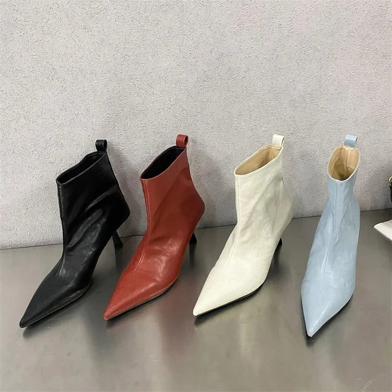 Eilyken Women's Pointed Toe Ankle Boots - Stylish Wedding Party Shoes for Winter & Autumn, Slim Fit Short Ladies Booties - Perfect for Weddings, Parties, Office Wear & Casual Outfits