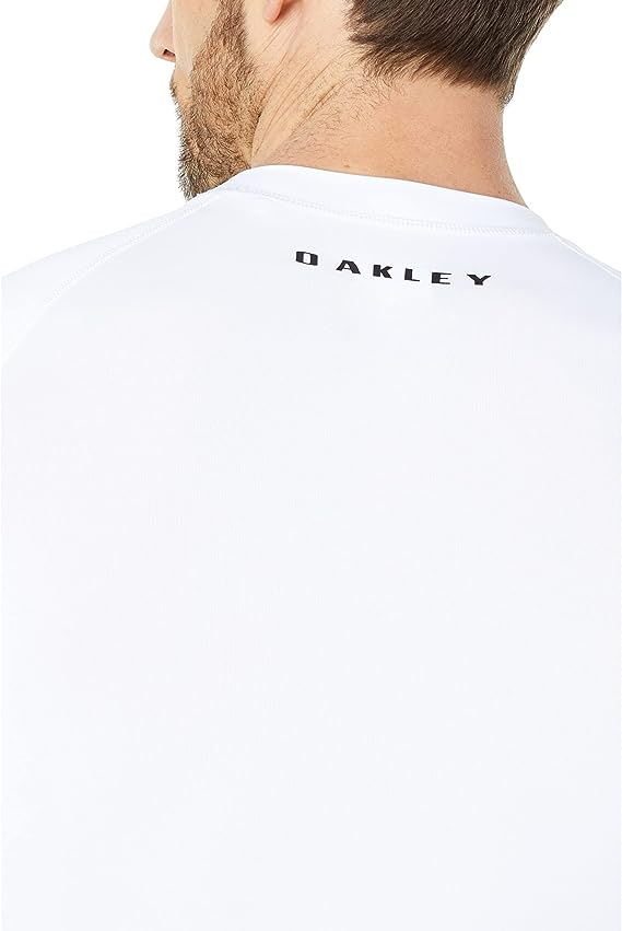 Oakley Ellipse Long Sleeve Rashguard - White | UPF 50+ Sun Protection for Surfing, Swimming & Water Sports