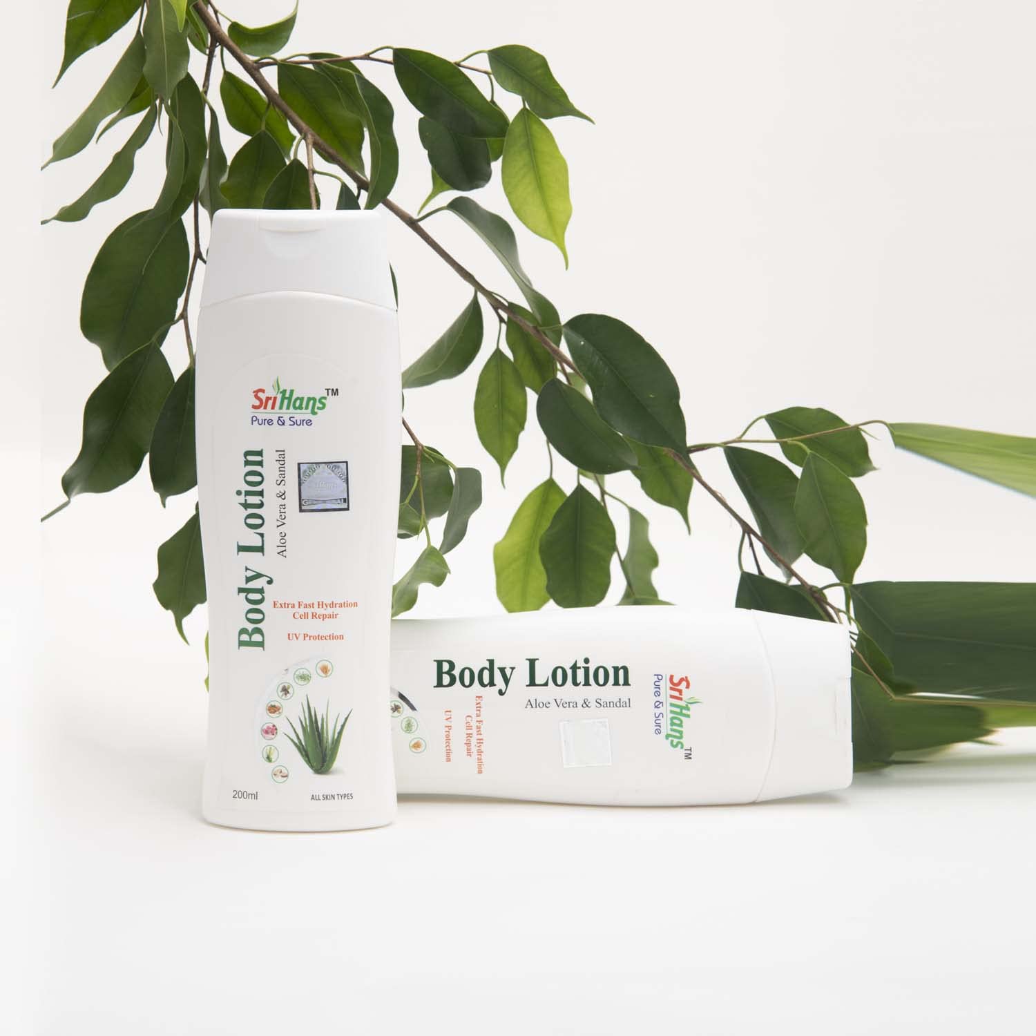 Sri Hans Body Lotion - Natural Moisturizing Lotion for Dry Skin - Hydrating & Nourishing Cream for Hands, Face & Body - Perfect for Daily Skincare Routine & After Shower Use