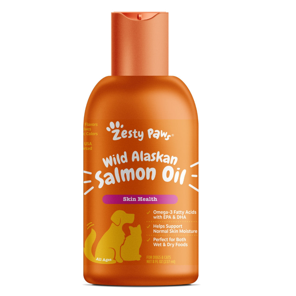 Premium Wild Alaskan Salmon Oil for Dogs & Cats - Omega 3 EPA DHA Supplement (8oz, 16oz, 32oz) | Supports Skin, Coat & Joint Health | Mixes Easily with Wet or Dry Food | Great for Daily Nutrition & Immune Support