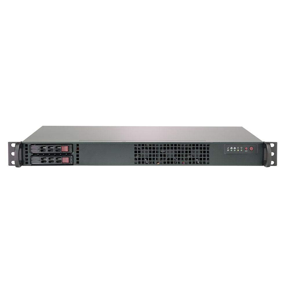 Supermicro CSE-510FT-203B 1U Server Chassis with Rear I/O, 2 Hot-Swap Drive Bays & Dual Cooling Fans - Ideal for Data Centers, Network Racks, and High-Density Server Deployments