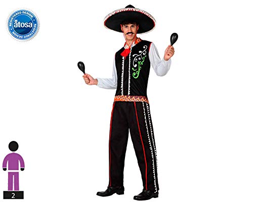 Authentic Atosa Mariachi Costume for Men - Black XL Size - Perfect for Halloween, Fiesta Parties & Mexican Themed Events
