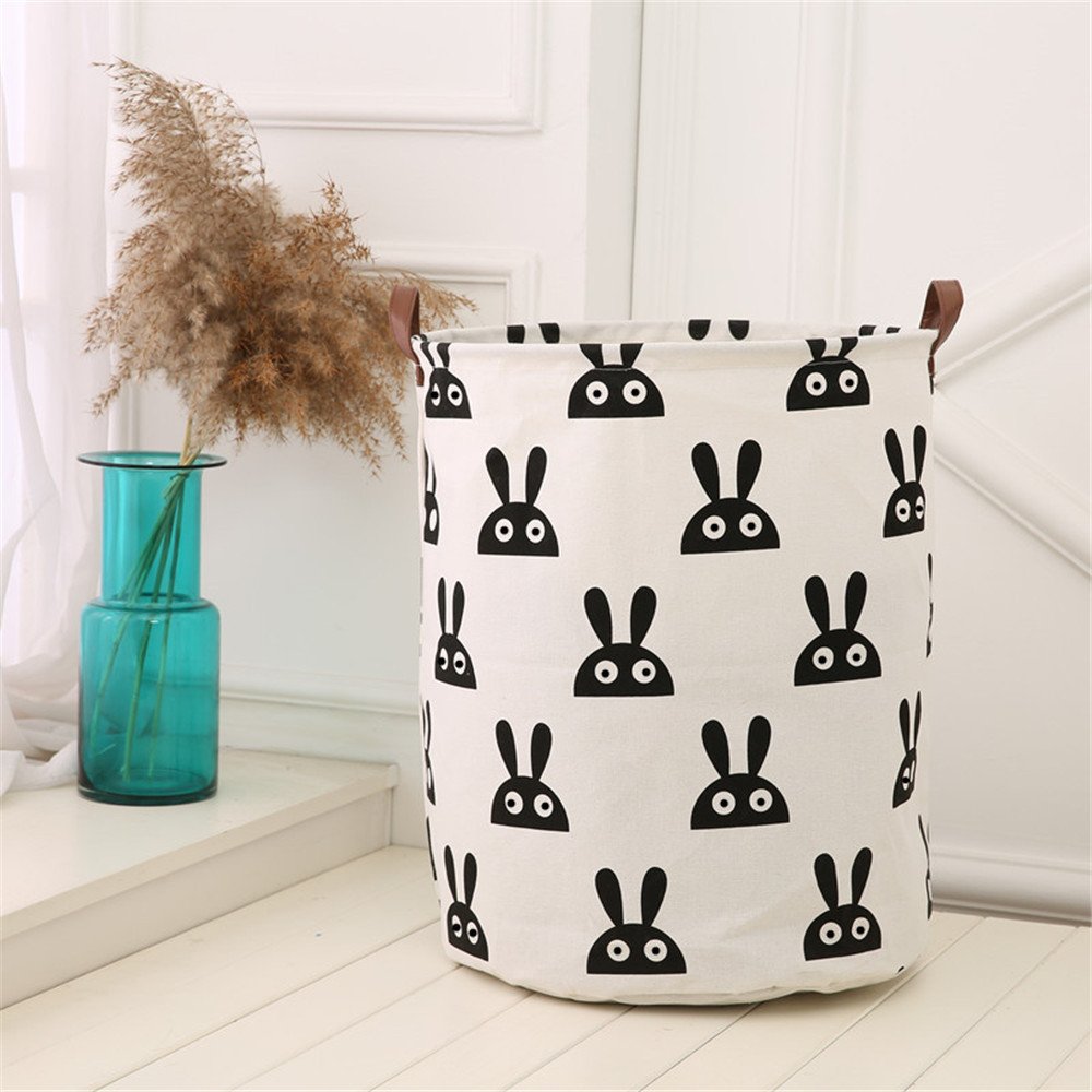 Waterproof Canvas Laundry Basket - Foldable Storage Organizer for Clothes, Toys & Home Essentials | Perfect for Bedroom, Nursery & Dorm Organization