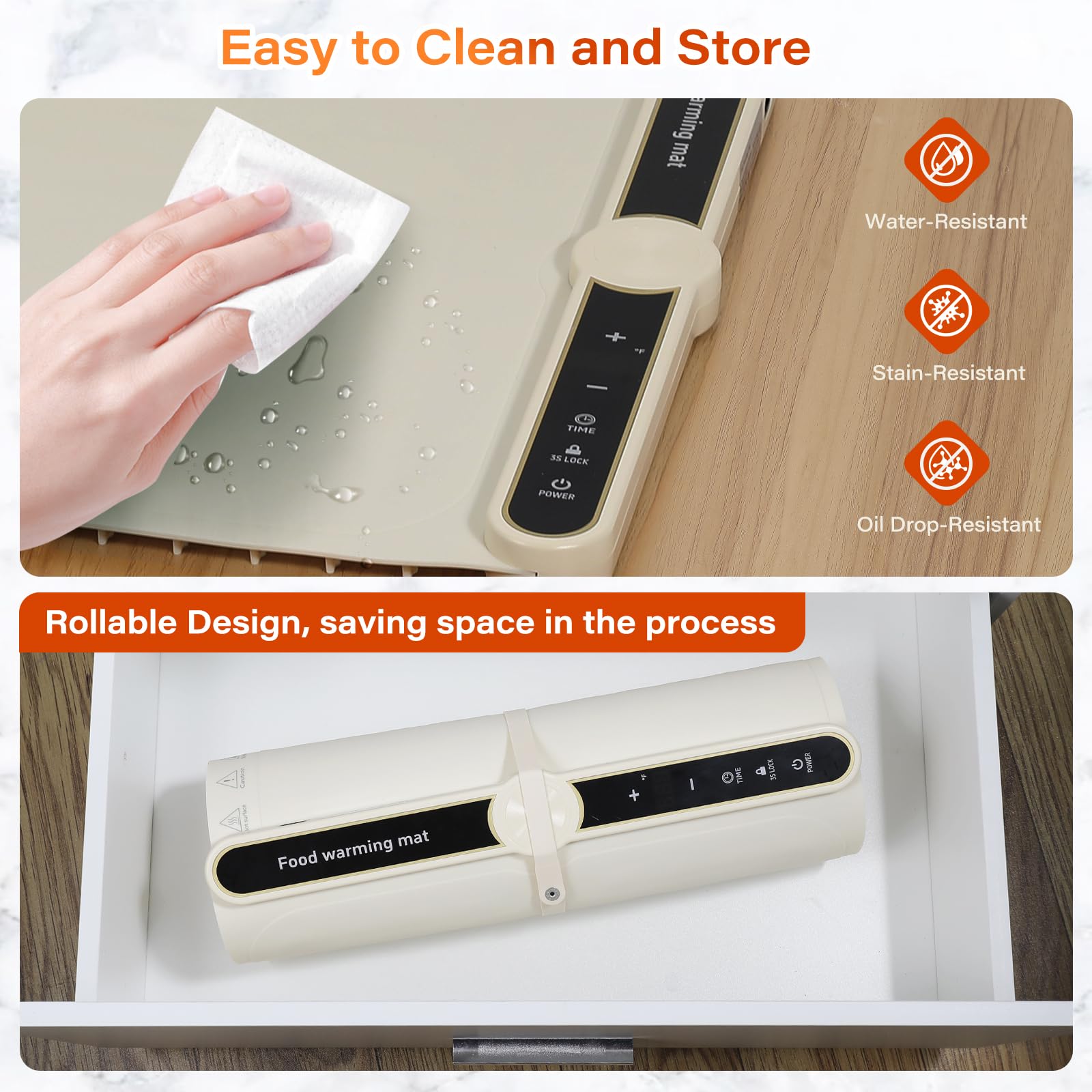 Electric Food Warming Mat - Adjustable Temperature Heating Tray for Home, Party & Buffet | Keep Meals Warm on Countertop, Dining Table & Office Desk | Perfect for Family Gatherings, Holiday Feasts & Catering Events
