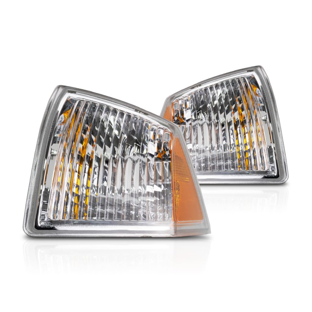 Jeep Compass Corner Lights 2007-2010 - Clear & Amber Lens Pair (Driver & Passenger Side) | CH2520144 + CH2521144 | 68000683AB + 68000682AB | Perfect for Parking & Turn Signal Enhancement